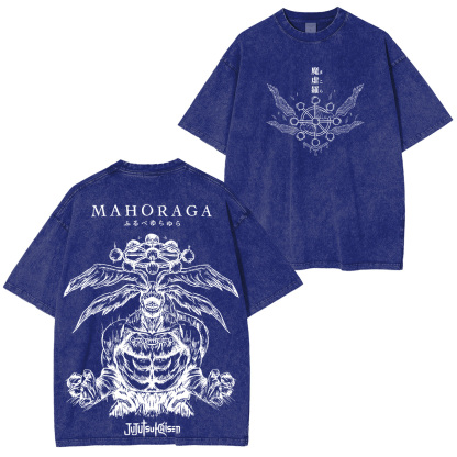 Jujutsu Kaisen Mahoraga Printed Unisex Washed T-Shirt