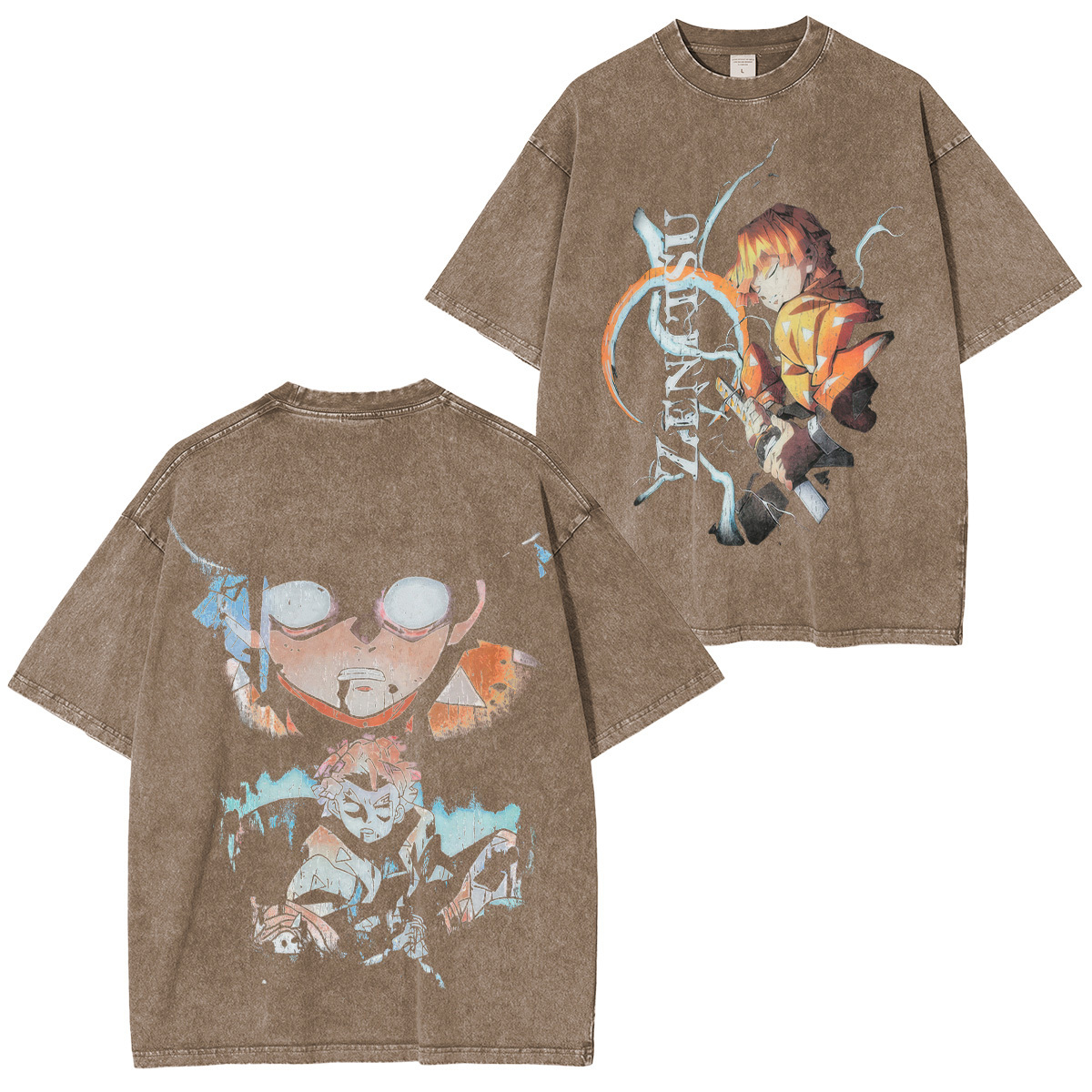 Demon Slayer Zenitsu Agatsuma Unisex Washed T-Shirt