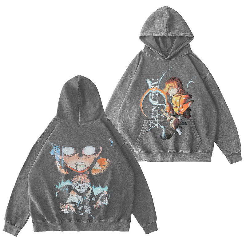 Demon Slayer Zenitsu Agatsuma Unisex Washed Hoodie