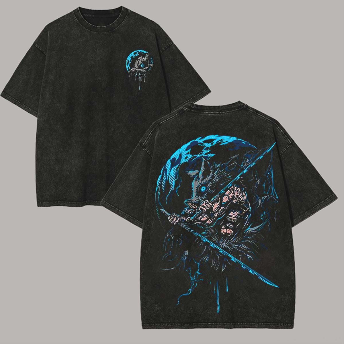 Demon Slayer Printed Unisex Washed T-Shirt