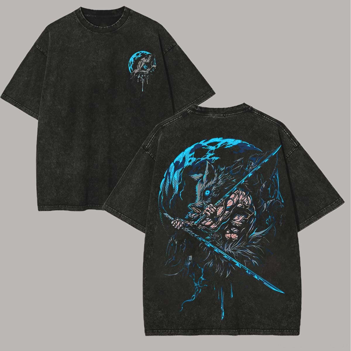 Demon Slayer Printed Unisex Washed T-Shirt
