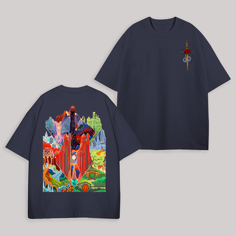 The Lord of the Rings Middle-earth Printed Unisex Oversized T-shirt