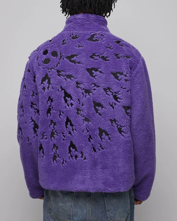 Sasuke Uchiha's Curse Seal Print Wool Zipper Jacket