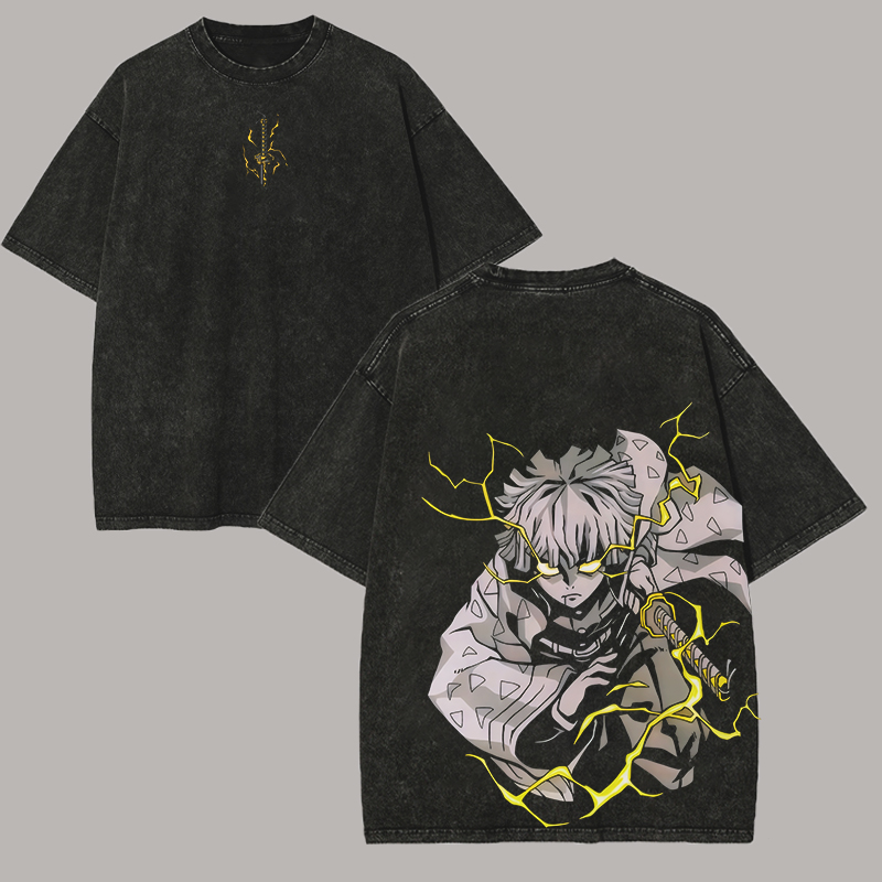 Demon Slayer Printed Unisex Washed T-Shirt