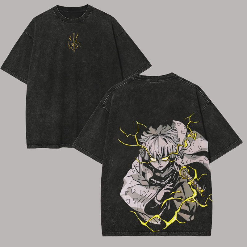 Demon Slayer Printed Unisex Washed T-Shirt