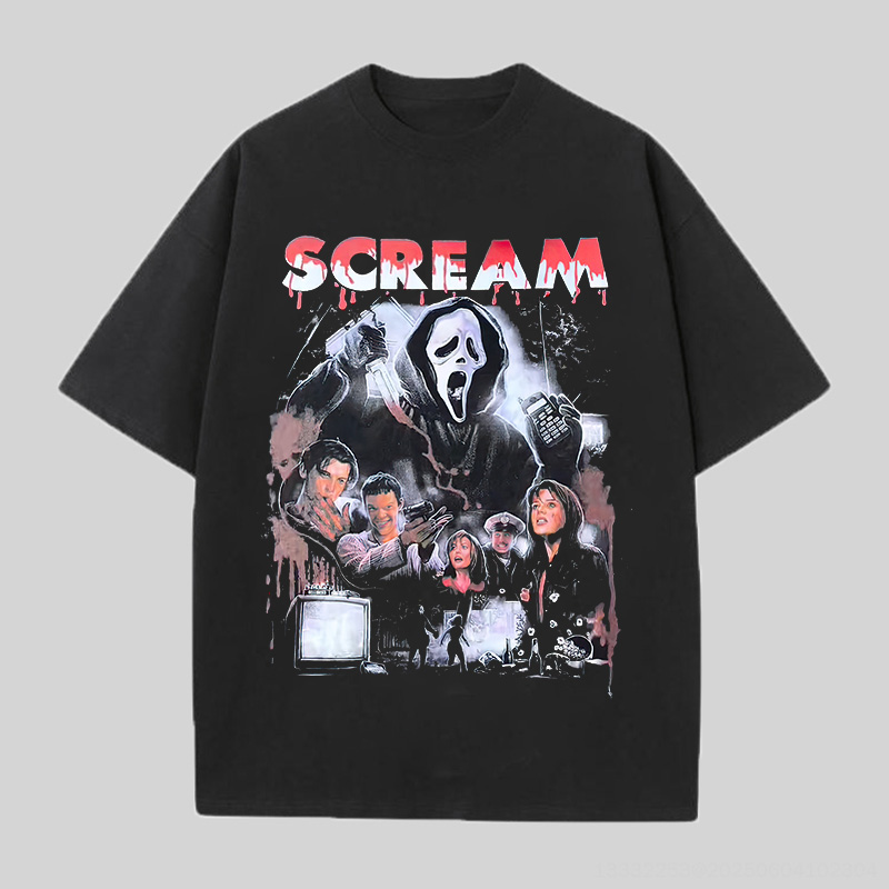 Scream Printed Oversized Unisex T-shirt