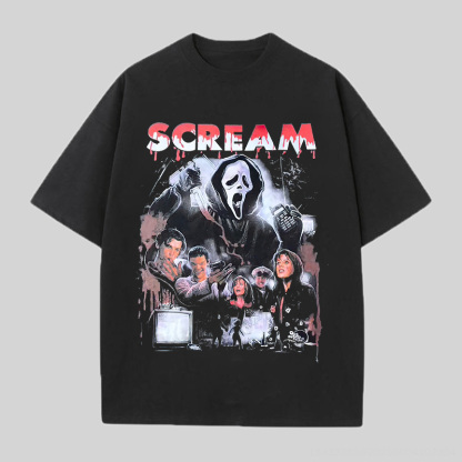 Scream Printed Oversized Unisex T-shirt