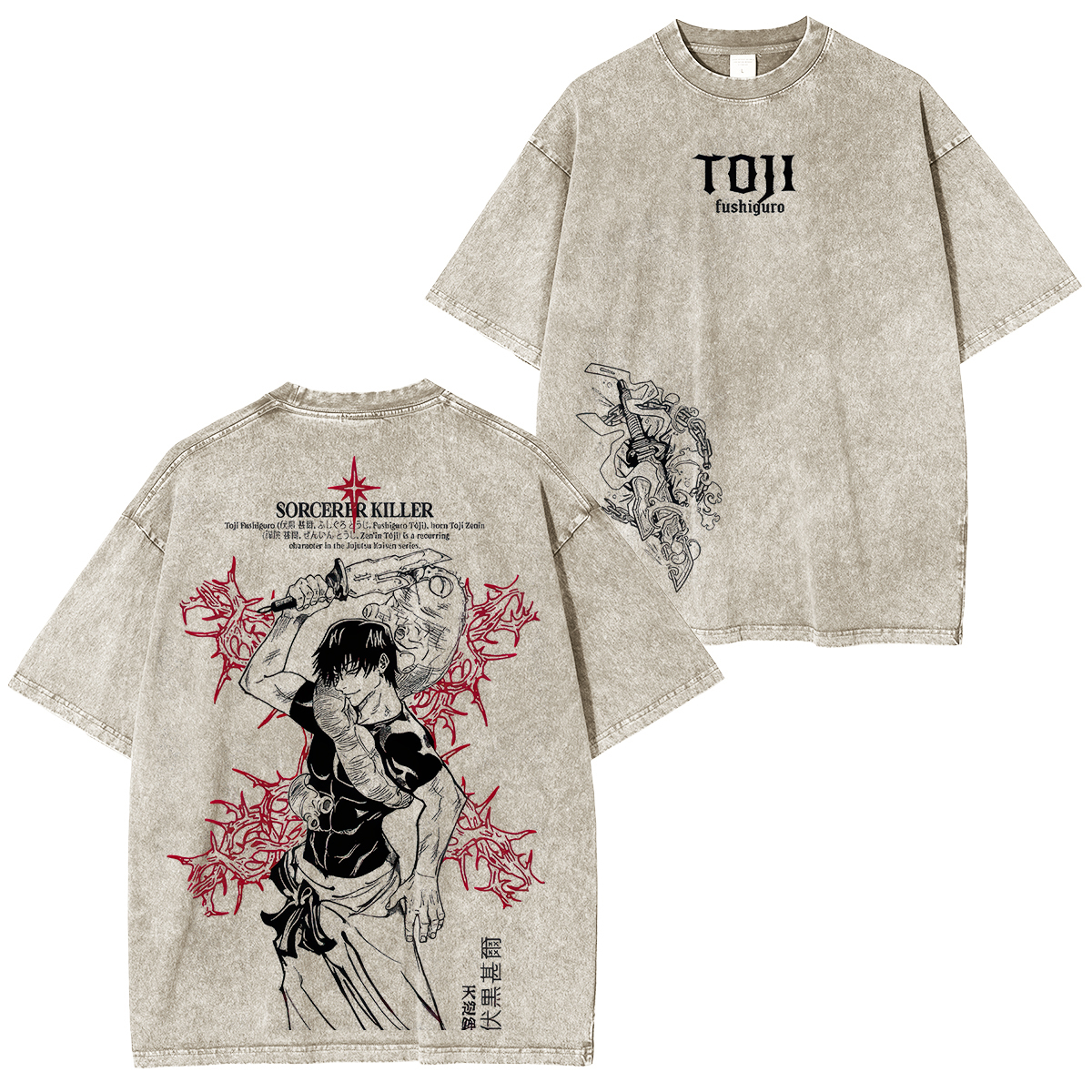 Jujutsu Kaisen Toji Fushiguro Unisex Washed T-Shirt