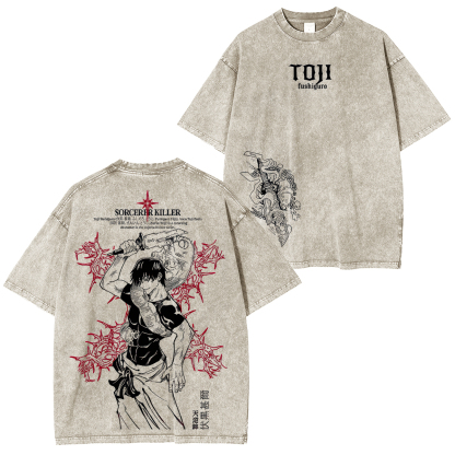 Jujutsu Kaisen Toji Fushiguro Unisex Washed T-Shirt