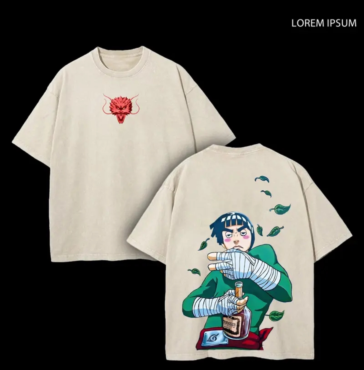 Rock Lee Printed Unisex Washed T-Shirt