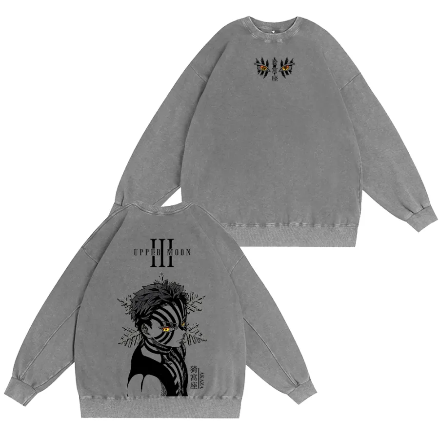 Demon Slayer Akaza Upper Moon Three Unisex Washed T-Shirt