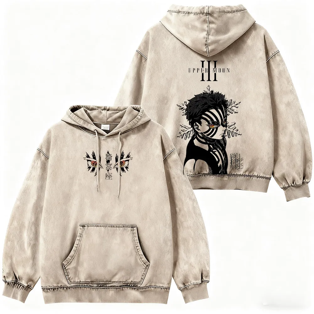 Demon Slayer Akaza Upper Moon Three Unisex Washed T-Shirt