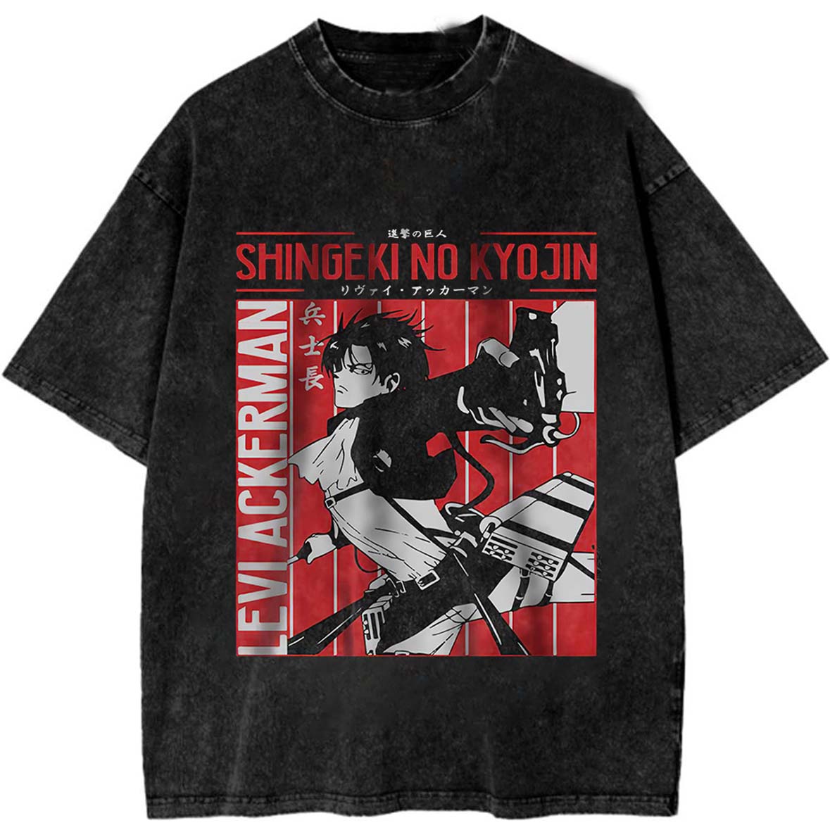 Shingeki No Kyojin Printed   Washed T-Shirt- Unisex