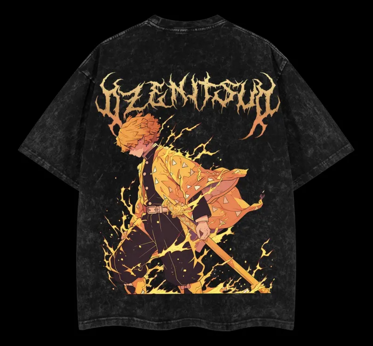 Zenitsu Agatsuma Printed Unisex Washed T-Shirt