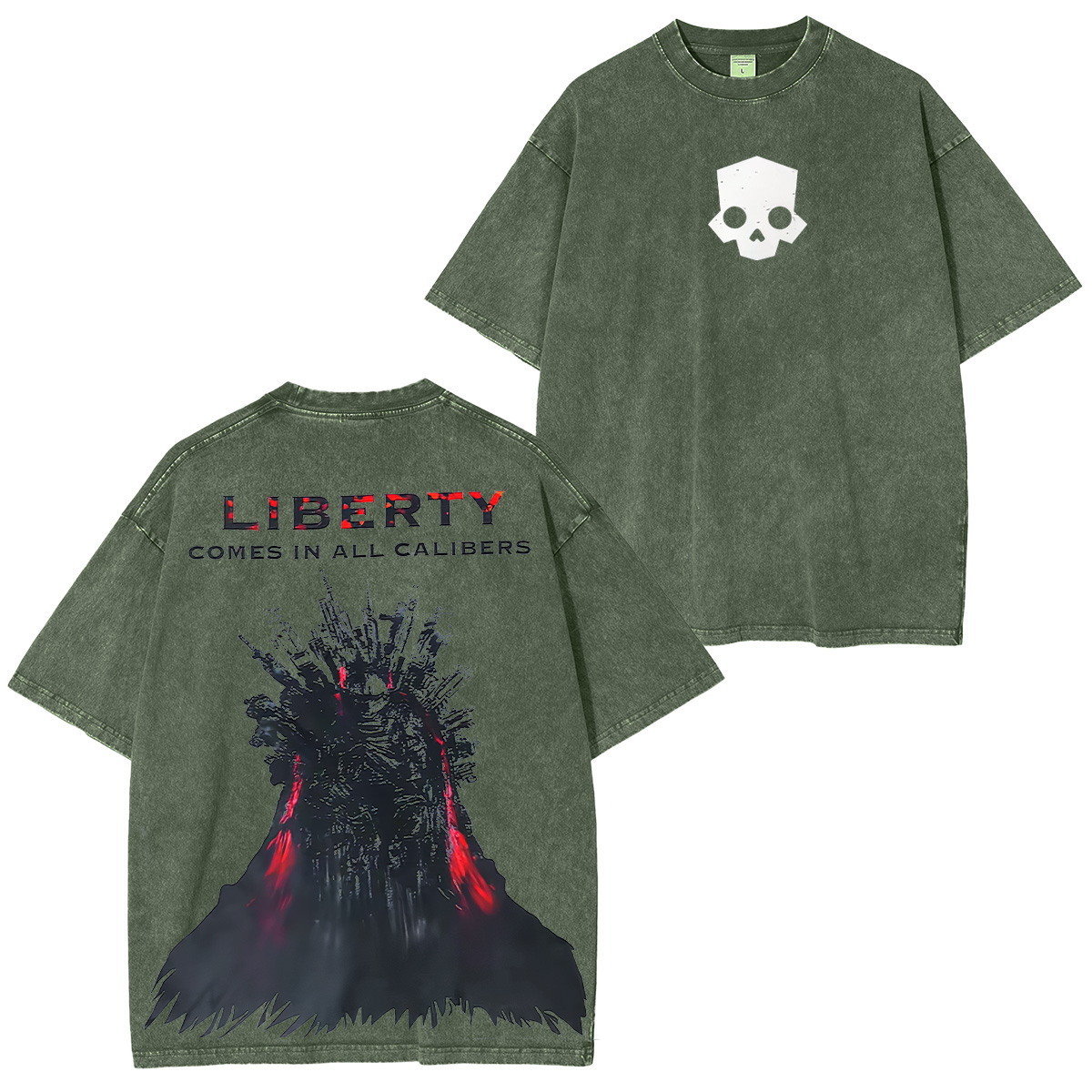 Liberty Comes In All Calibers Printed Unisex Washed T-Shirt