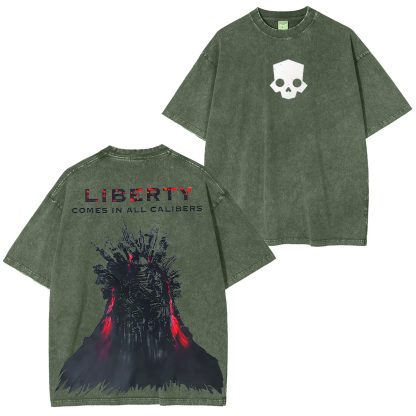 Liberty Comes In All Calibers Printed Unisex Washed T-Shirt