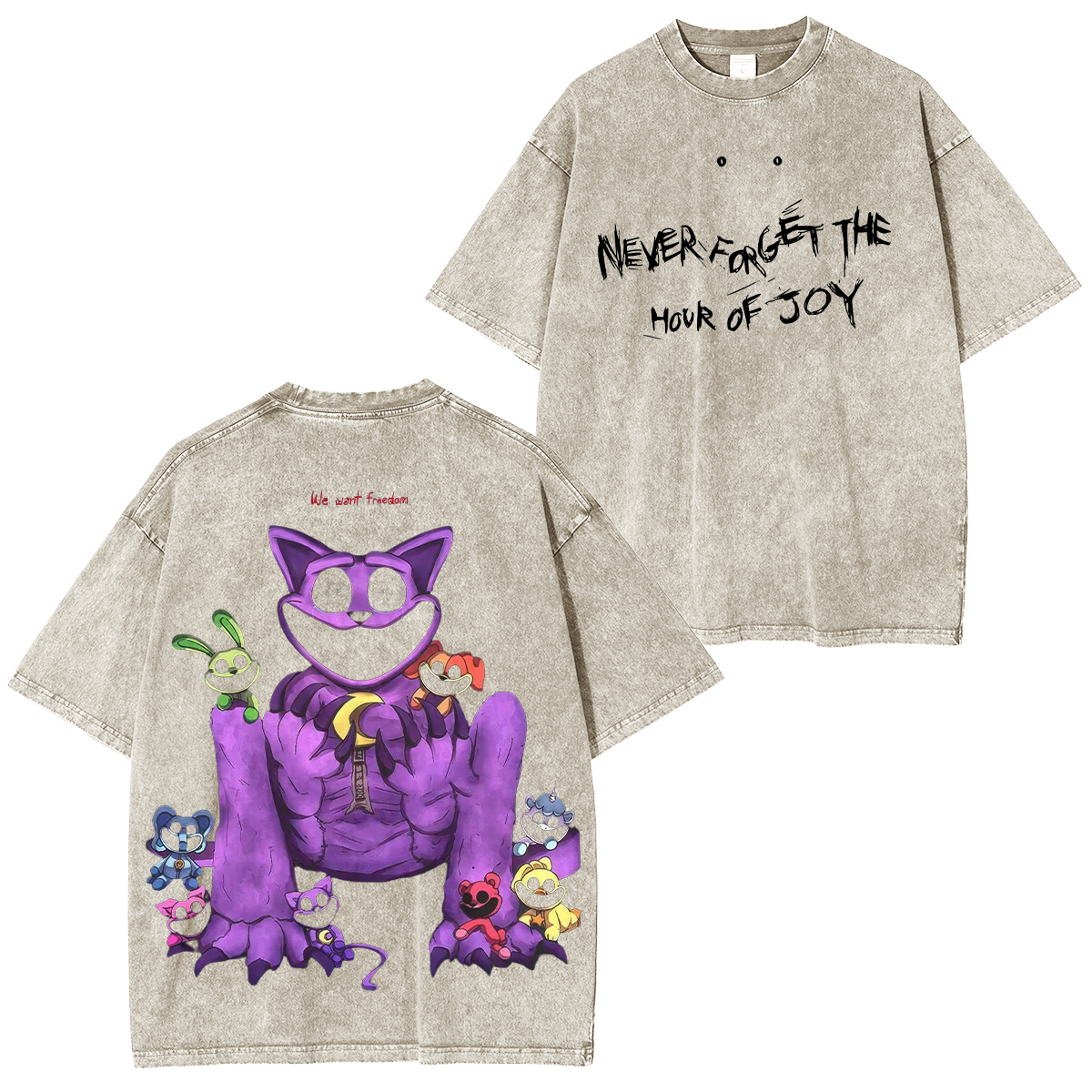 Poppy Playtime Printed Unisex Washed T-Shirt