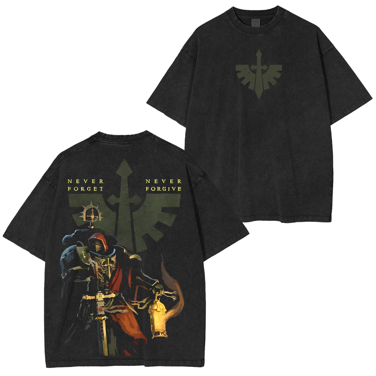 Warhammer 40k Dark Angels Printed Unisex Washed T-Shirt