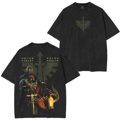 Warhammer 40k Dark Angels Printed Unisex Washed T-Shirt