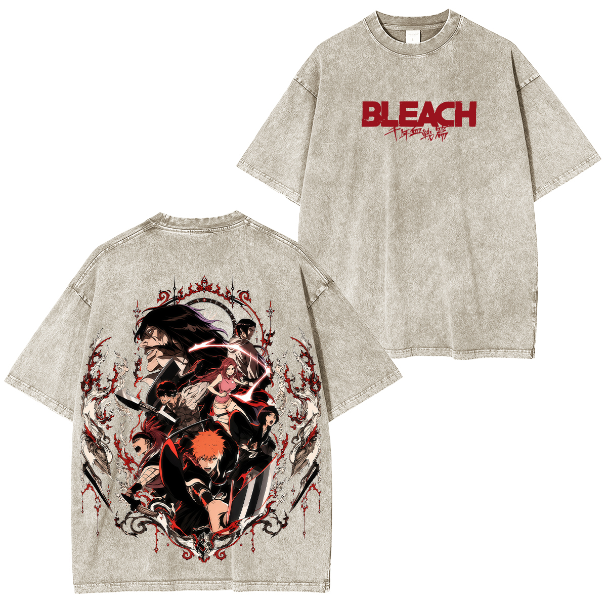 Bleach Printed Unisex Oversized T-Shirt