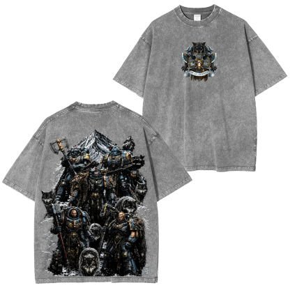 Warhammer 40k Dark Angels Printed Unisex Washed T-Shirt