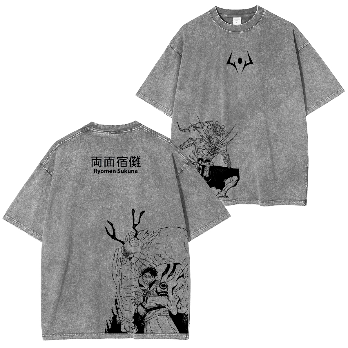 Jujutsu Kaisen Ryomen Sukuna Printed Unisex Washed T-Shirt