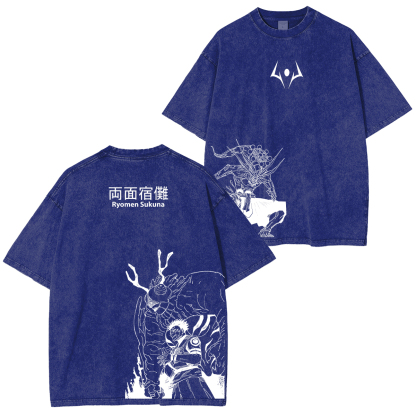 Jujutsu Kaisen Ryomen Sukuna Printed Unisex Washed T-Shirt