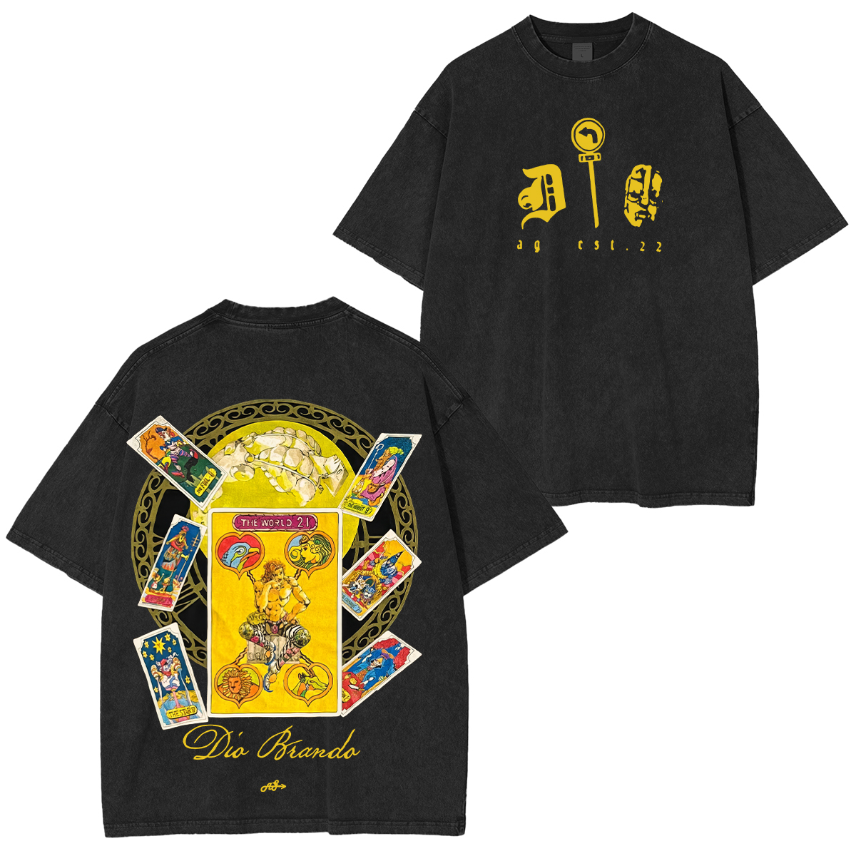 JoJo's Bizarre Adventure Stardust Crusaders Dio Brando Printed Unisex Washed T-Shirt