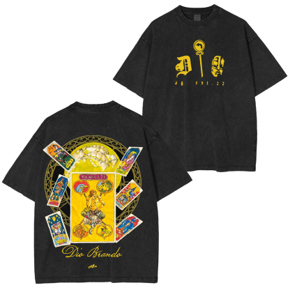 JoJo's Bizarre Adventure Stardust Crusaders Dio Brando Printed Unisex Washed T-Shirt