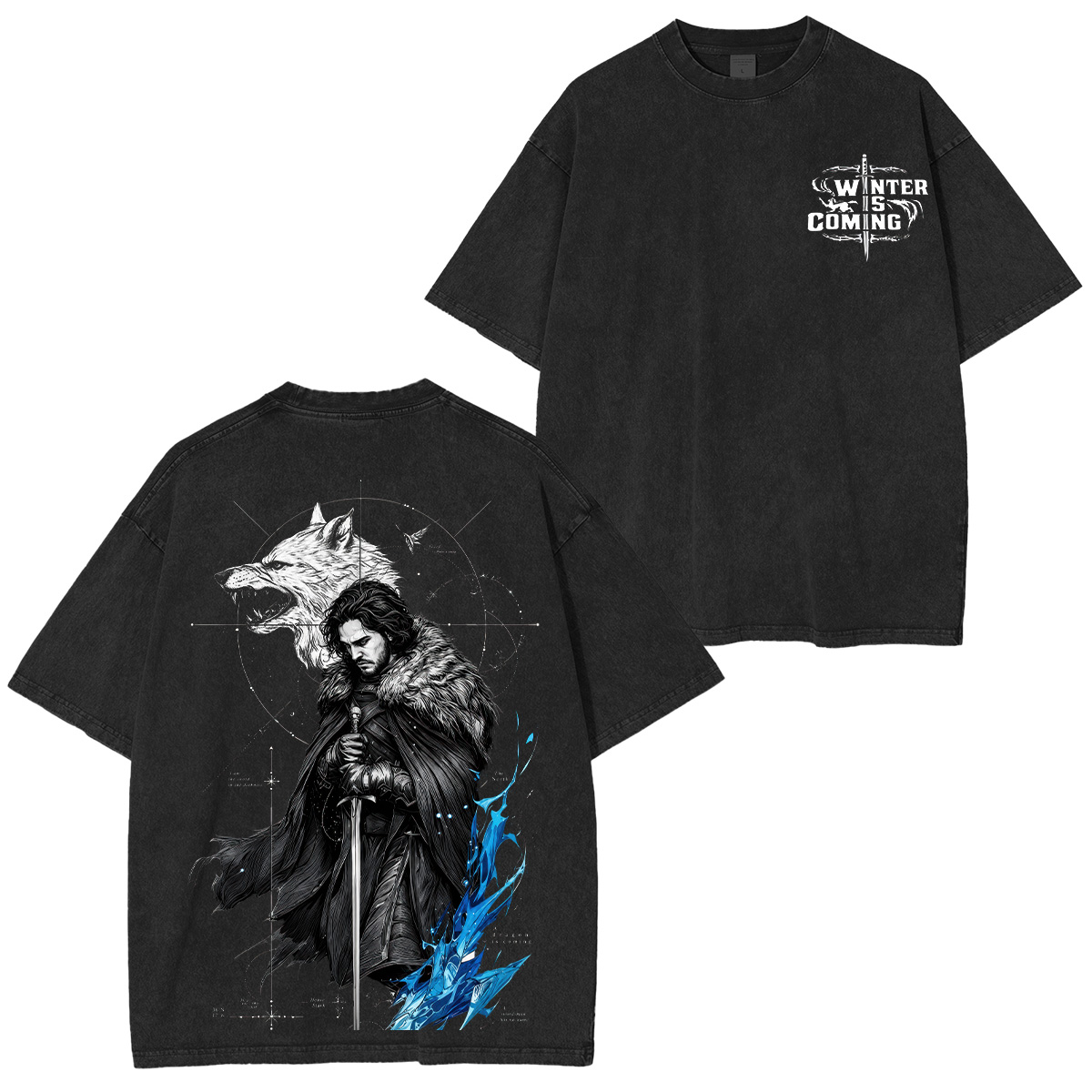 Game of Thrones Printed Unisex Washed T-Shirt