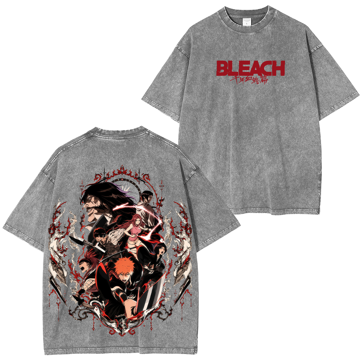 Bleach Printed Unisex Oversized T-Shirt
