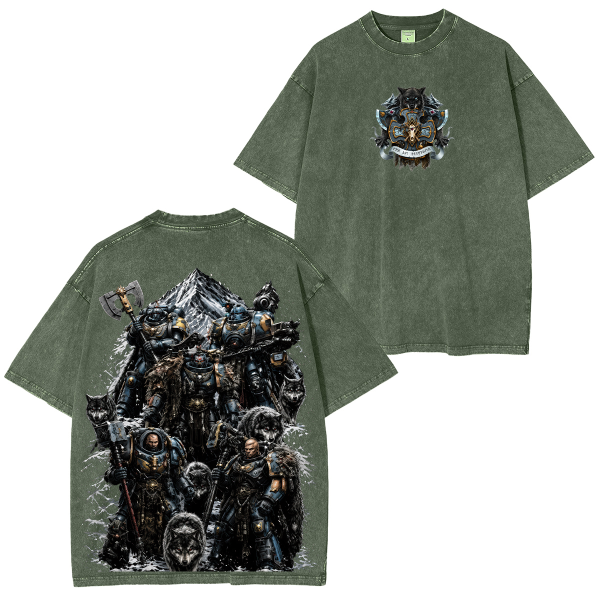 Warhammer 40k Dark Angels Printed Unisex Washed T-Shirt