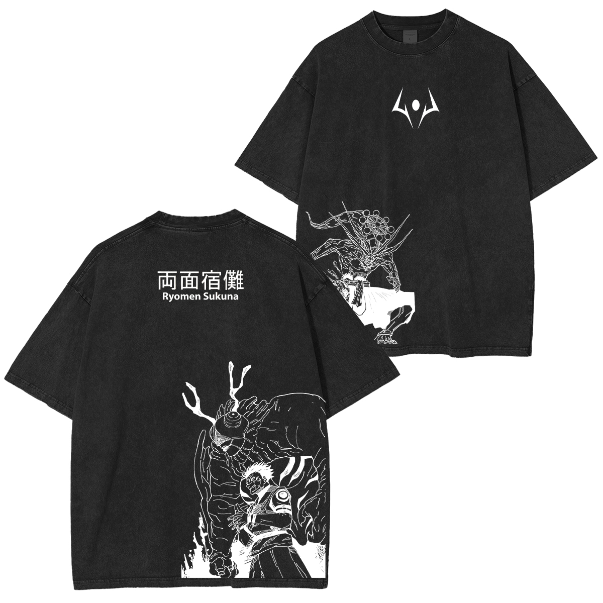 Jujutsu Kaisen Ryomen Sukuna Printed Unisex Washed T-Shirt