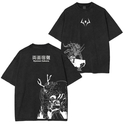Jujutsu Kaisen Ryomen Sukuna Printed Unisex Washed T-Shirt