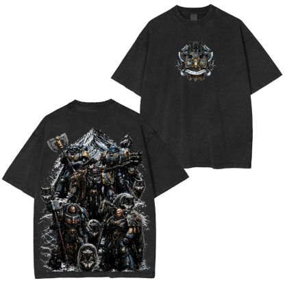 Warhammer 40k Dark Angels Printed Unisex Washed T-Shirt