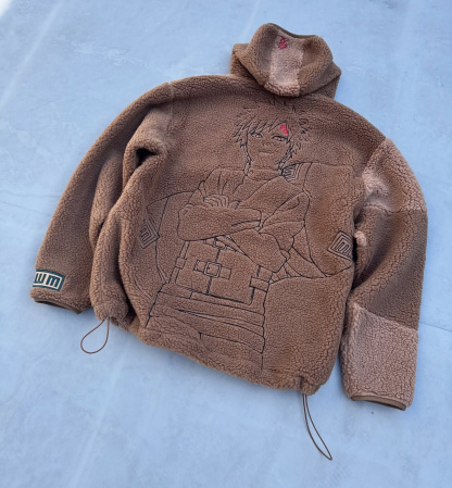 Naruto Gaara Wool Zipper Fleece Jacket