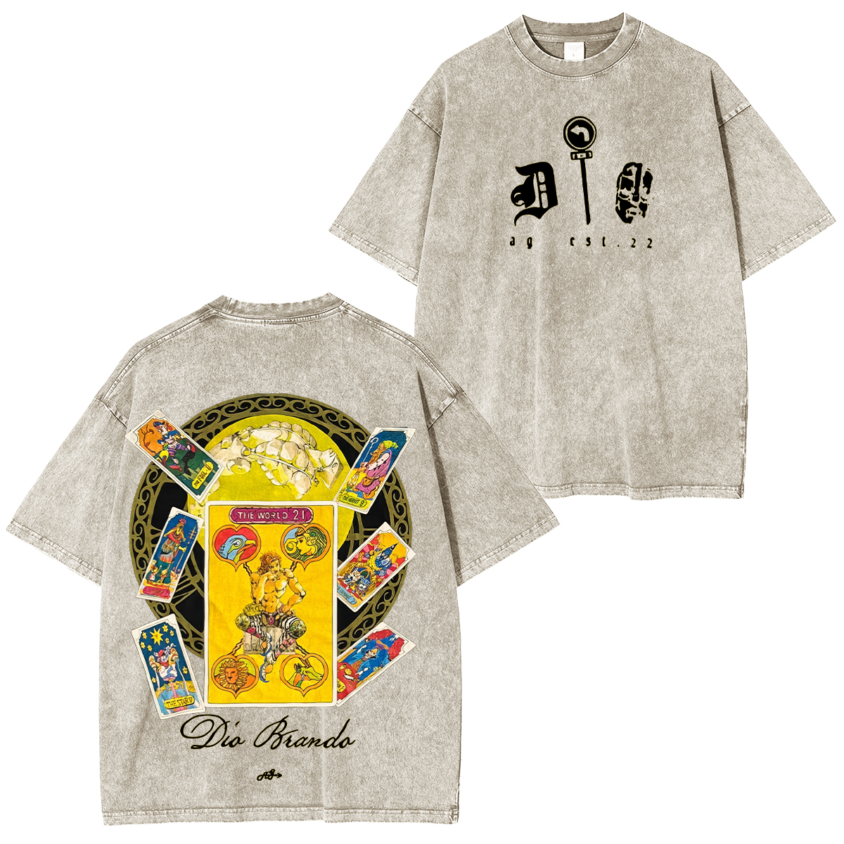 JoJo's Bizarre Adventure Stardust Crusaders Dio Brando Printed Unisex Washed T-Shirt