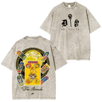 JoJo's Bizarre Adventure Stardust Crusaders Dio Brando Printed Unisex Washed T-Shirt
