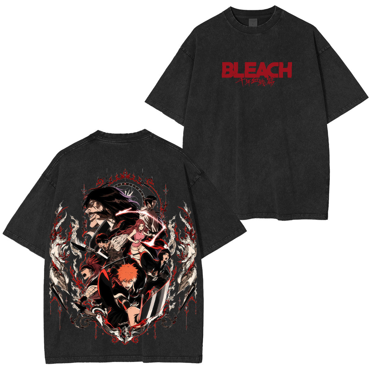 Bleach Printed Unisex Oversized T-Shirt