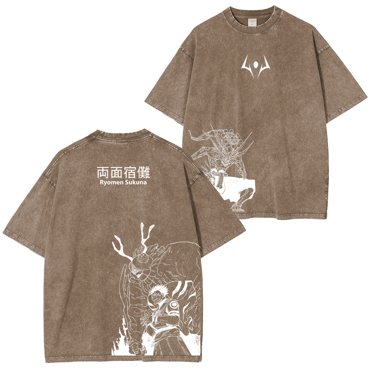Jujutsu Kaisen Ryomen Sukuna Printed Unisex Washed T-Shirt