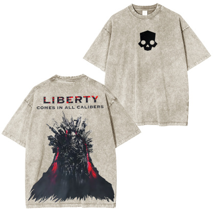 Liberty Comes In All Calibers Printed Unisex Washed T-Shirt