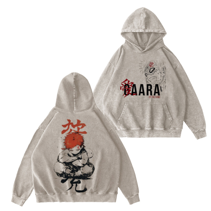 Naruto Gaara Unisex Washed Hoodie