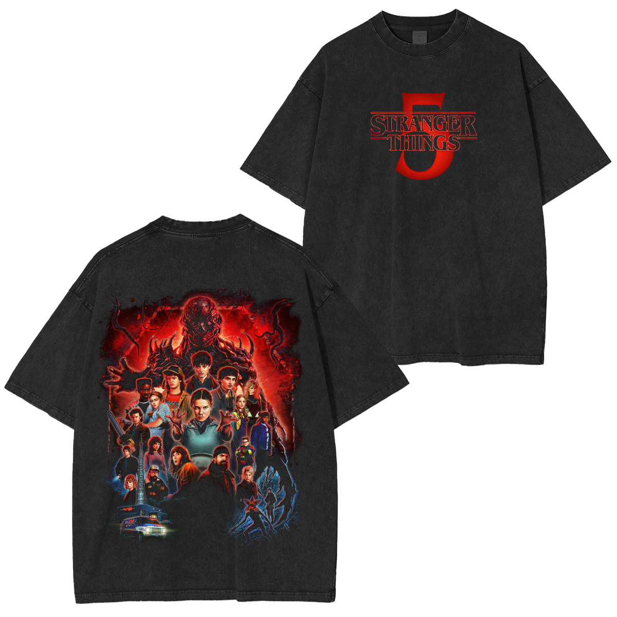 Stranger Things Season 5 Unisex Washed T-Shirt