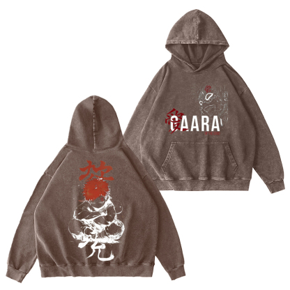 Naruto Gaara Unisex Washed Hoodie