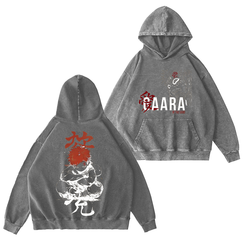 Naruto Gaara Unisex Washed Hoodie