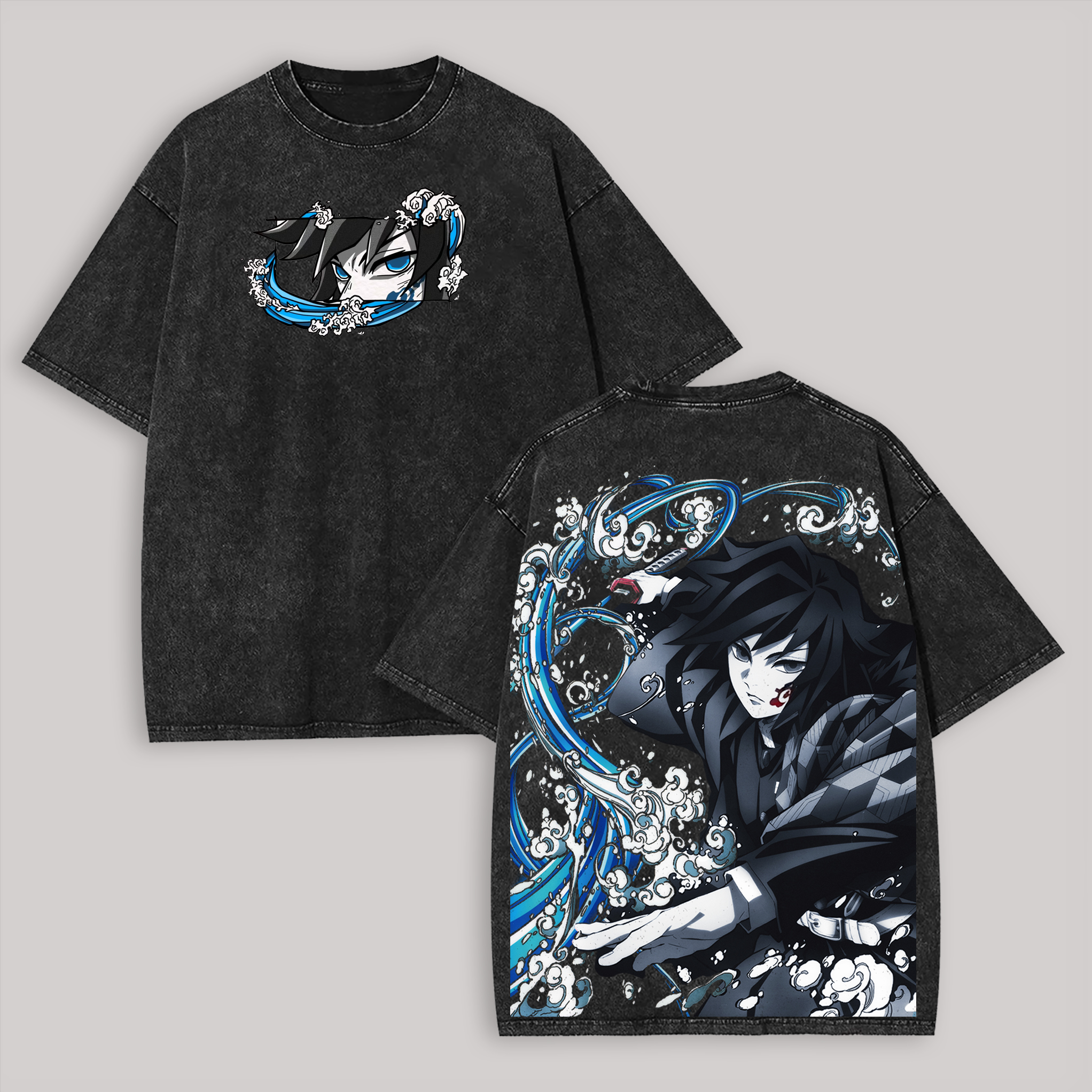 Demon Slayer Giyu Tomioka Printed Unisex Washed T-Shirt