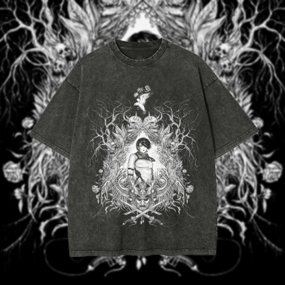 Mikasa Ackerman Attack on Titan Printed Unisex Washed T-Shirt