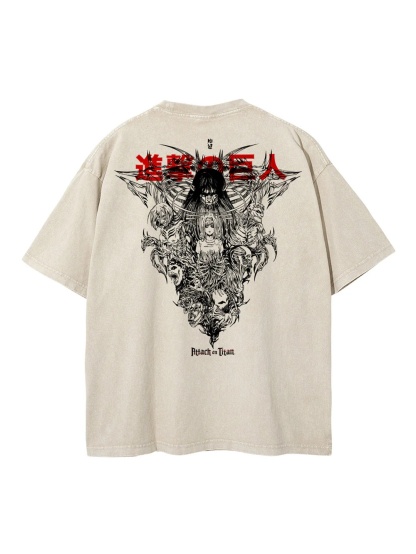 AoT 'Freedom' 2-Sided Vintage Oversize Washed T-Shirt- Unisex