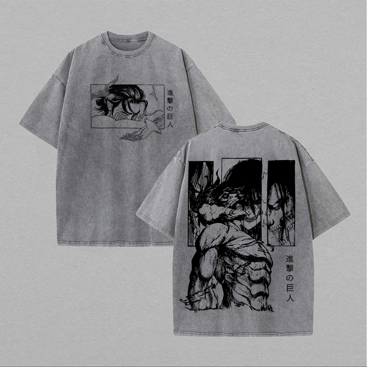 Attack on Titan Printed Unisex Washed T-Shirt