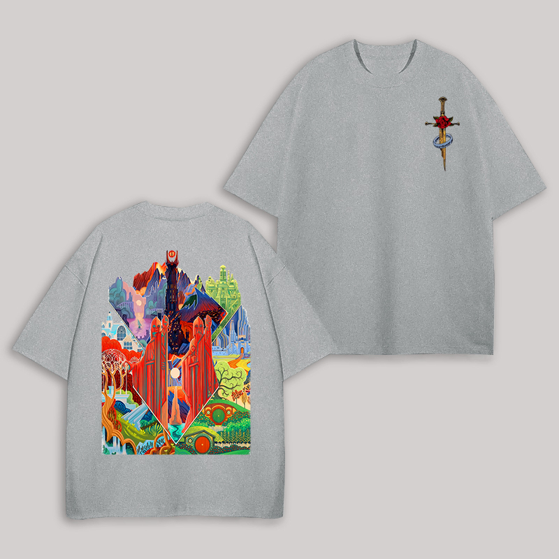 The Lord of the Rings Middle-earth Printed Unisex Oversized T-shirt
